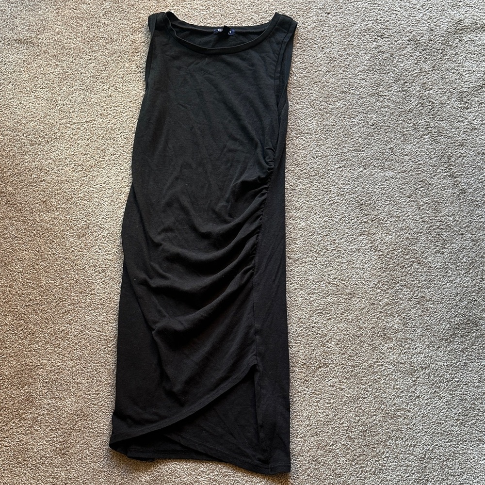 Tildon Black Draped Sleeveless Dress